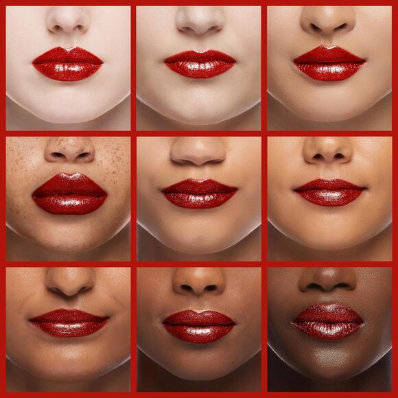 🆕 Metallic Shine Red Lipstick High Moisturizing Creamy Formula Vegan Lip Color - Picture 4 of 8